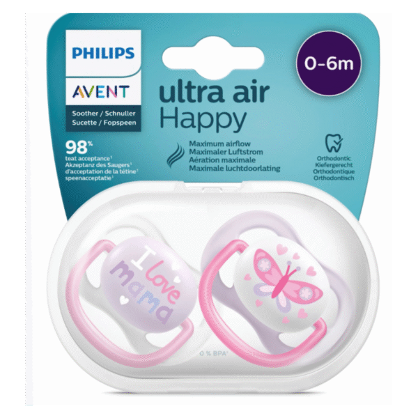 AVENT 2 SUCETTES ULTRA  AIR 0-6 MOIS